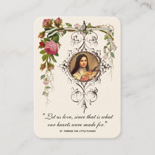 Katolskt bröllop favor St. Therese Memory Buss Visitkort (Framsida)