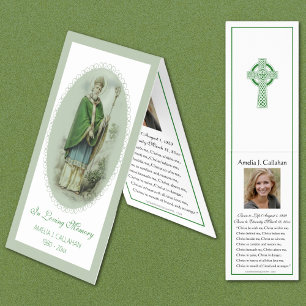 Katolskt Funeral Irish Prayer Heliga Card Visitkort