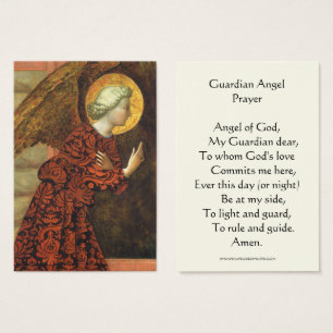 Katolskt Guardian Angel Prayer Heliga Card Visitkort