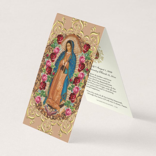 Katolskt Heliga för Guadalupe Prayer Visitkort (Framsida)