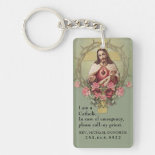 Katolskt ID Religiösa Helig Heart of Jesus Keych
