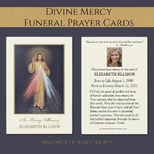Katolskt Jesus Divine Mercy Funeral Prayer-kort Visitkort