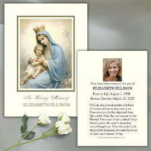 Katolskt Jesus Divine Mercy Funeral Prayer-kort Visitkort