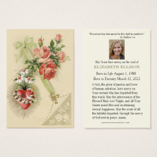 Katolskt Jgin Mary Funeral Memorial Prayer Card Visitkort