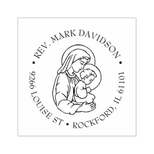 Katolskt jungfru Mary BabyJesus-Religiösa Stämpel