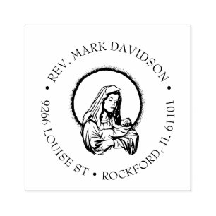 Katolskt jungfru Mary BabyJesus-Religiösa Stämpel