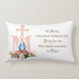 Katolskt jungfru Mary Blommigt Religiösa Kor Lumbarkudde
