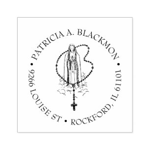 Katolskt jungfru Mary Heliga Rosary Fatima Religi Stämpel