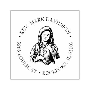 Katolskt jungfru Mary Jesus Religiösa Adress Stämpel