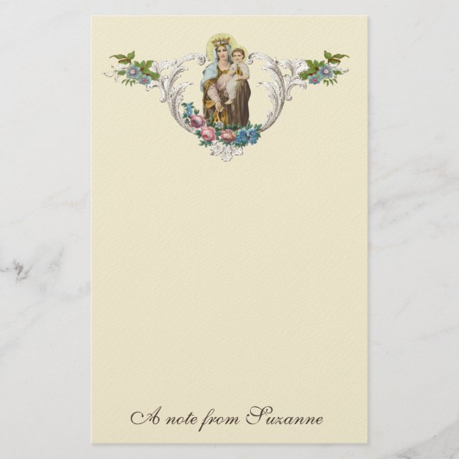 Katolskt jungfru Mary Jesus Religiösa Carmel Brevpapper (Framsida)