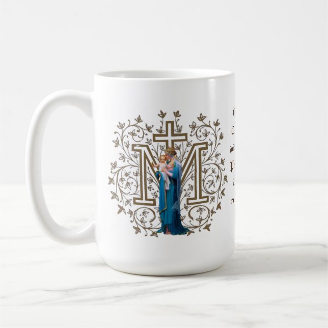 Katolskt jungfru Mary Kor Jesus Prayer Religiösa Kaffemugg (Vänster)