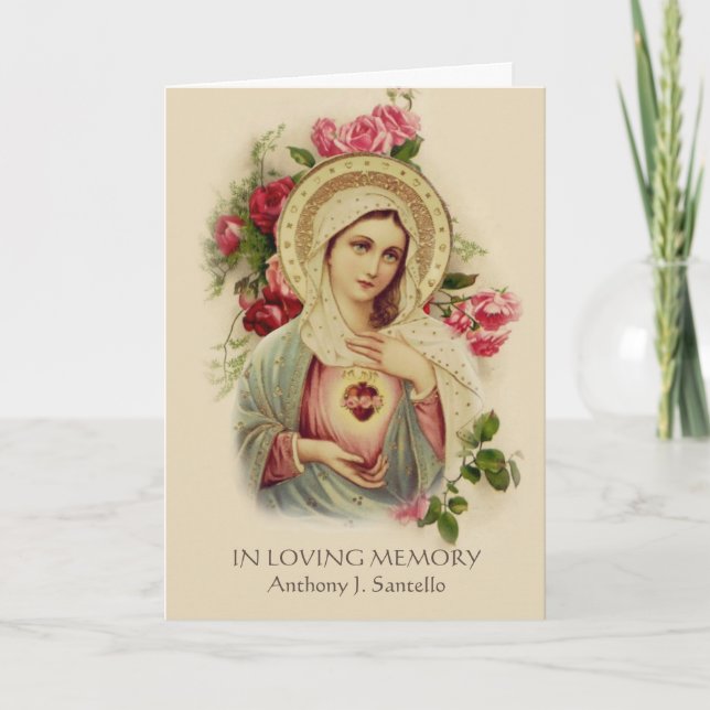 Katolskt Junggin Mary Funeral Heliga Prayer Card Kort (Framsida)