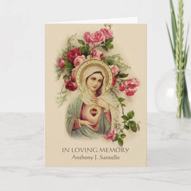 Katolskt Junggin Mary Funeral Heliga Prayer Card Kort (Framsida)