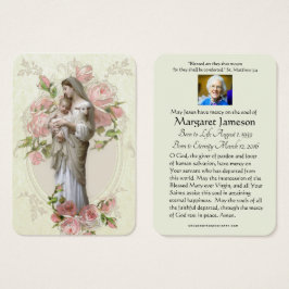 Katolskt Junggin Mary Funeral Prayer Memorial Card Visitkort