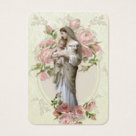 Katolskt Junggin Mary Funeral Prayer Memorial Card Visitkort