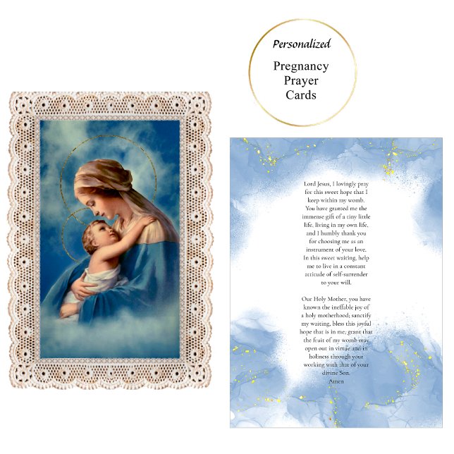 Katolskt Junggin Mary Gravid Prayer-kort Placeringskort (Skapare uppladdad)