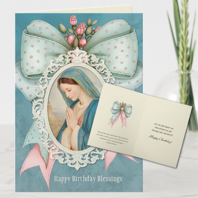 Katolskt Junggin Mary Jesus Birthday Card Kort (Skapare uppladdad)