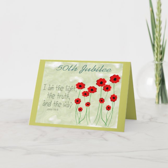 Katolskt kort "för 50th Jubilee" för nunna (Framsida)
