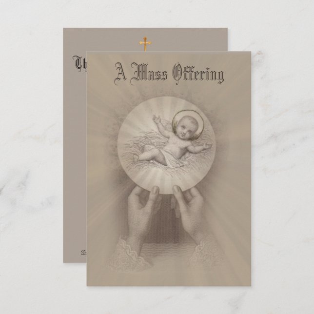 Katolskt massutskick med Baby Jesus Inbjudningar (Fram/baksida)