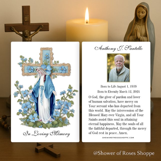 Katolskt minneskort för begravning Holy Card Visitkort (Skapare uppladdad)