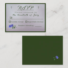 Katolskt Misty Mauve och Grönt Responskort Card Tilläggskort