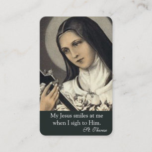 Katolskt Novenakort mig blomma för St. Therese Visitkort
