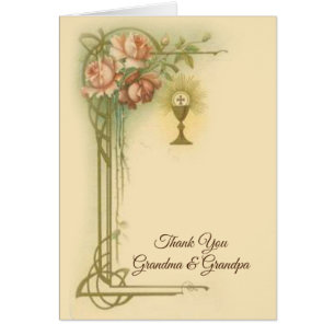 Katolskt rotack för första nattvard hälsningskort