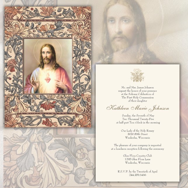 Katolskt samfund Jesus Boy eller Girl Inbjudningar (Skapare uppladdad)
