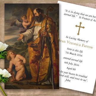 Katolskt sjukförsäkringskort: Saint Augustine Pray Visitkort
