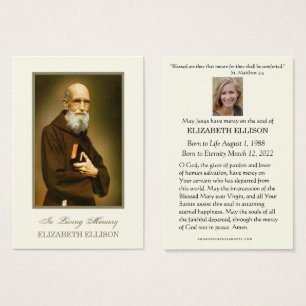 Katolskt Solanus Casey Funeral Prayer-kort Visitkort