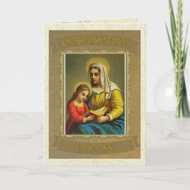 Katolskt St. Anne Mor of Mary Note Card Kort (Framsida)