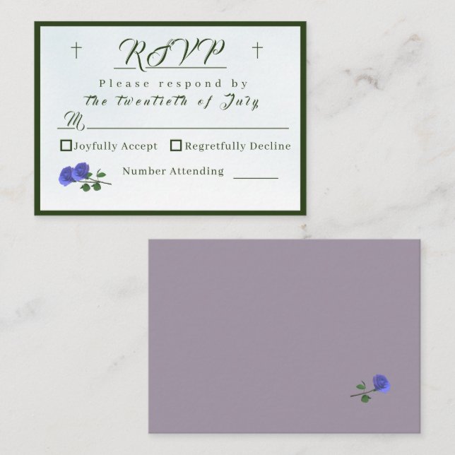 Katolskt svarskort för mistblått och Grönt Tilläggskort (Fram/baksida)