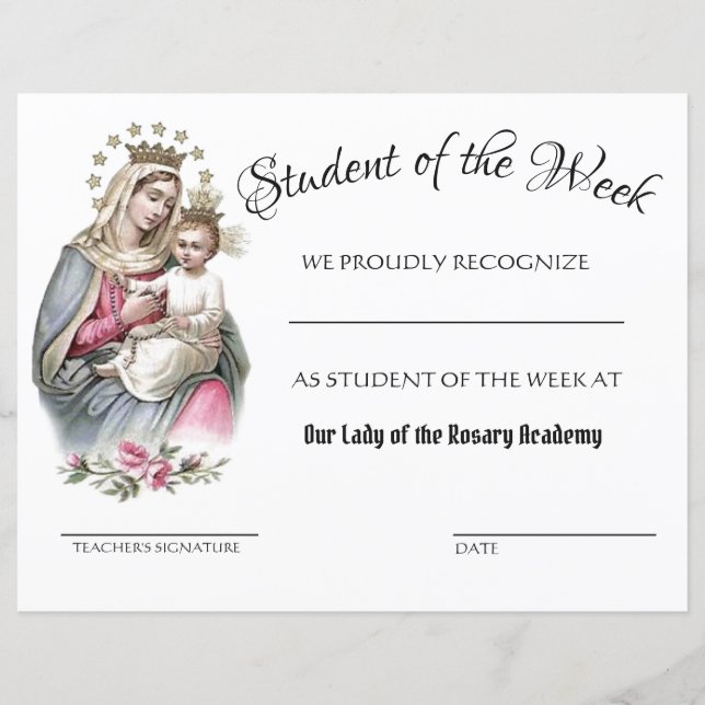 Katolskt utbildningsbevis (Framsida)