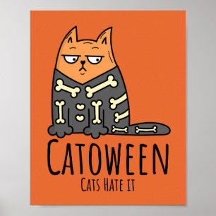 Katoween-katter Hate it - underlig Pet Halloween Poster