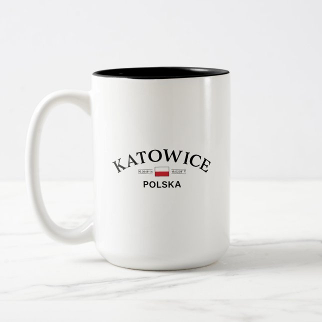 Katowice Polska (Polen) polska samordnare Två-Tonad Mugg (Vänster)