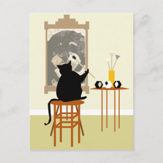 KatPaintingDog Vykort