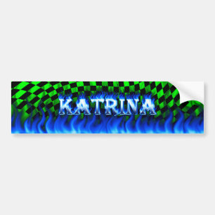 Katrina blått avfyrar och flammar bildekaldesign bildekal