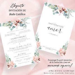 Katrina Invación Boda Catolica Spain Bröllop Inbjudningar