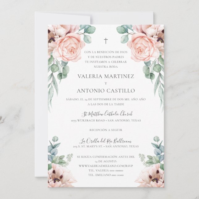 Katrina Invación de Boda Catolica Formal Bröllop Inbjudningar (Framsida)