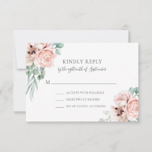 Katrina Pastel Rosa Blommigt Boho Chic OSA Kort