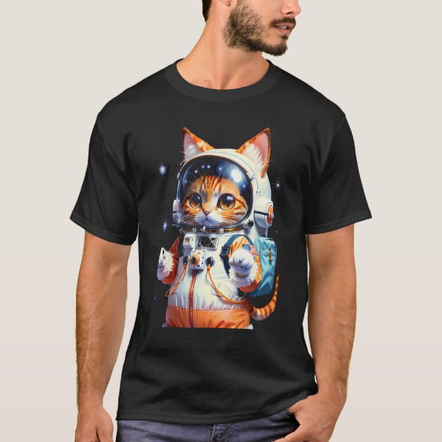 Katronaut Cat Astronaut Space cat 3 T Shirt (Framsida)