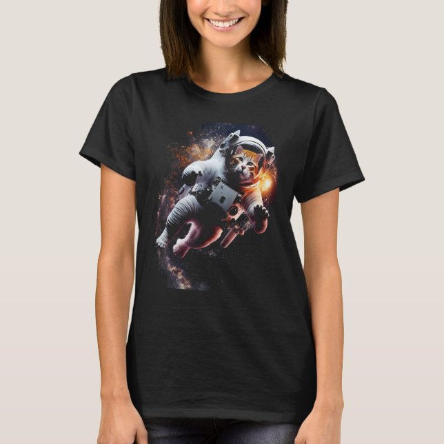 Katronaut Cat Astronaut Space cat 4 T Shirt (Framsida)