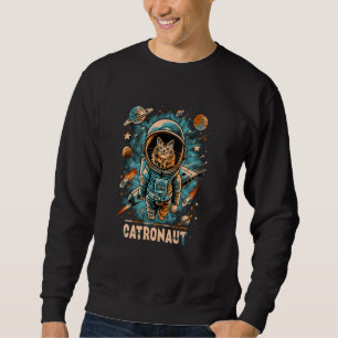 Katronaut Graphic - Maine Coon Cat in Space Astron Lång Ärmad Tröja
