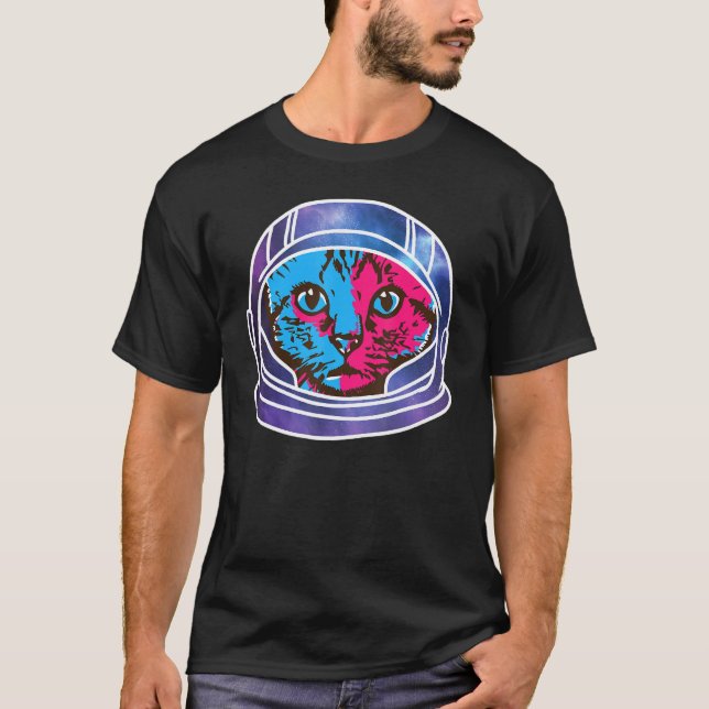 Katronaut Space-kattastronaut för katt T Shirt (Framsida)