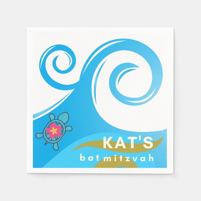 Kats Bat mitzvah Napkin Pappersservett (Framsidan)