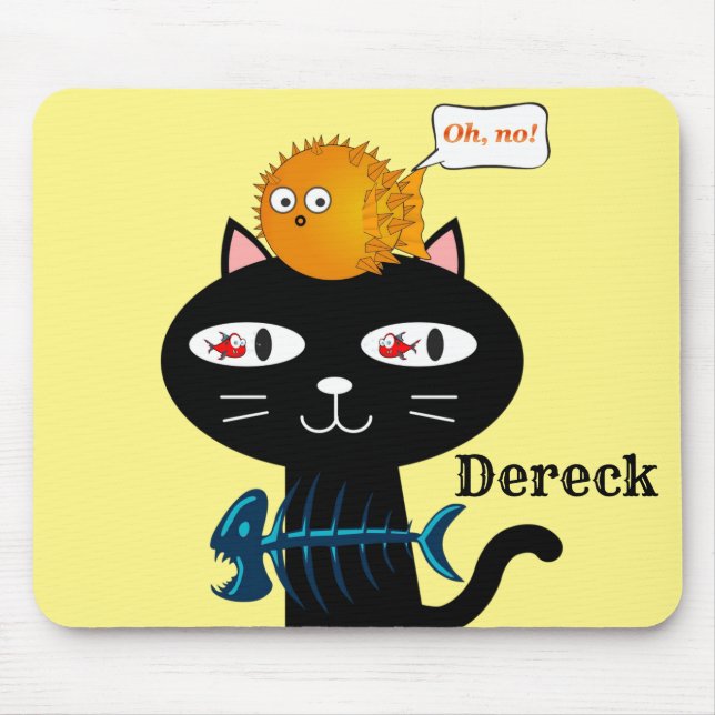 Kats Kittens Mouse Pad! Fiskben Musmatta (Framsidan)