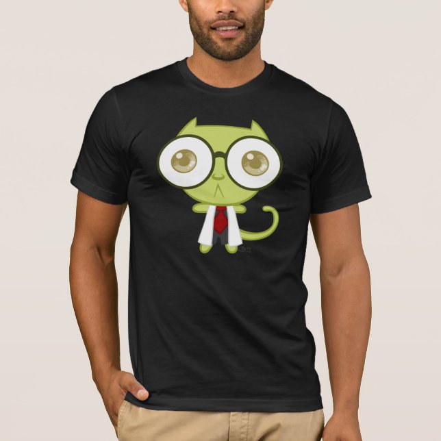 Kats med Glassez: ProfessorOops skjorta Tee (Framsida)
