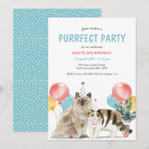Kats Puurfect-inbjudan på födelsedagen Inbjudningar