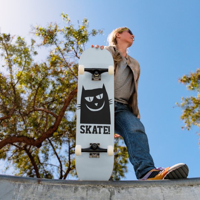 KATSKATEBOARDER, SVART KATTFUNNY MINI SKATEBOARD BRÄDA 18,5 CM (Utomhus 1)