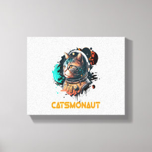 Katsmonaut astronaut - eller rymdkatat canvastryck